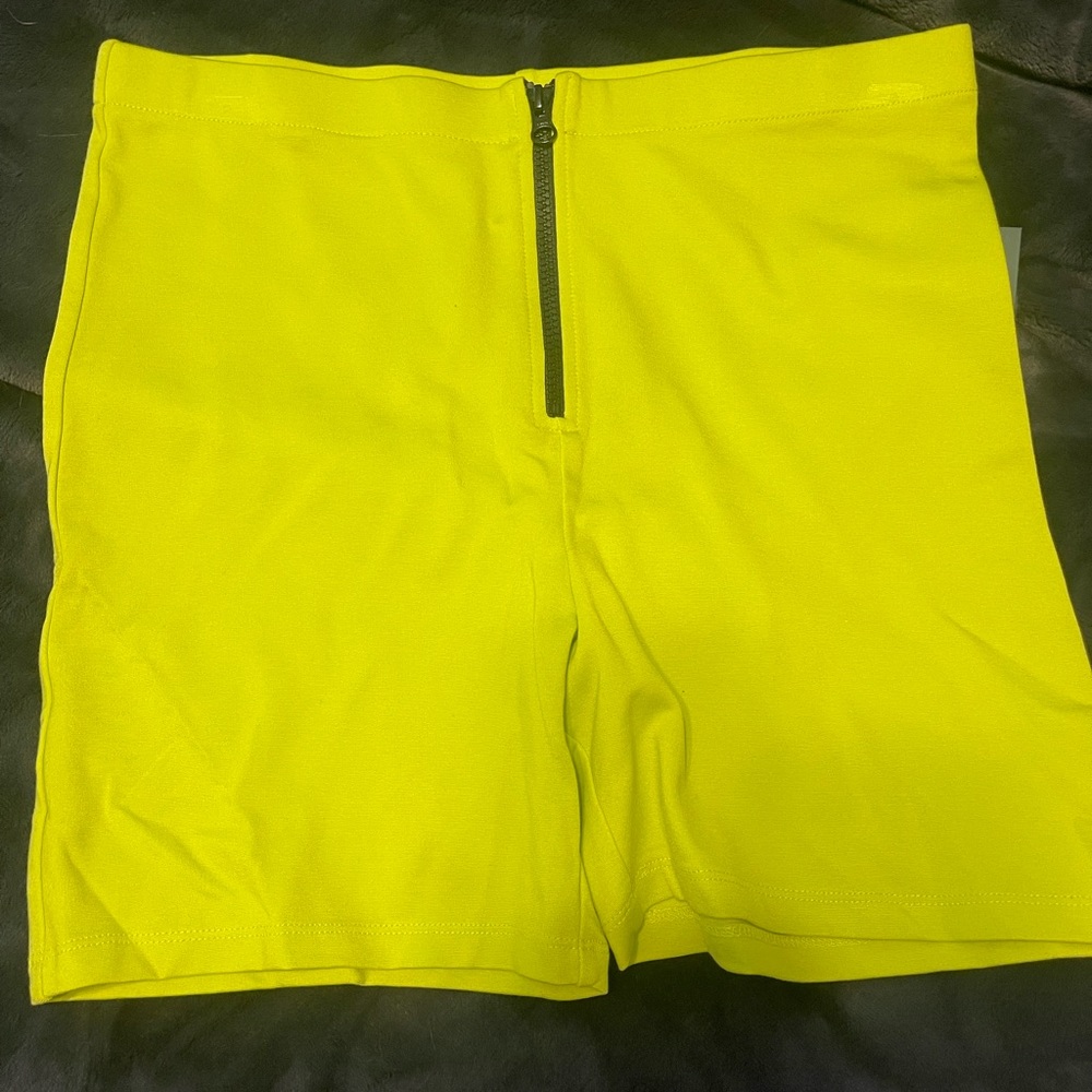 Lime green biker shorts
